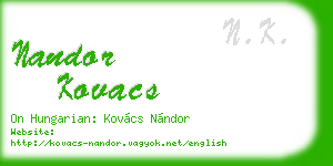 nandor kovacs business card